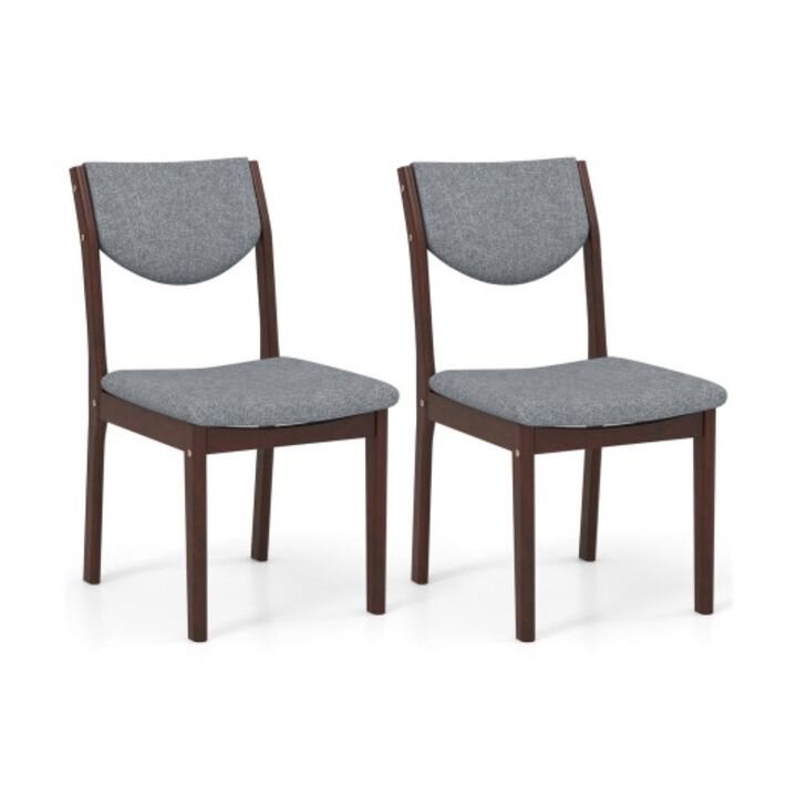 Hivvago Set of 2 Wood Kitchen Chairs with Faux Leather Upholstered Seat