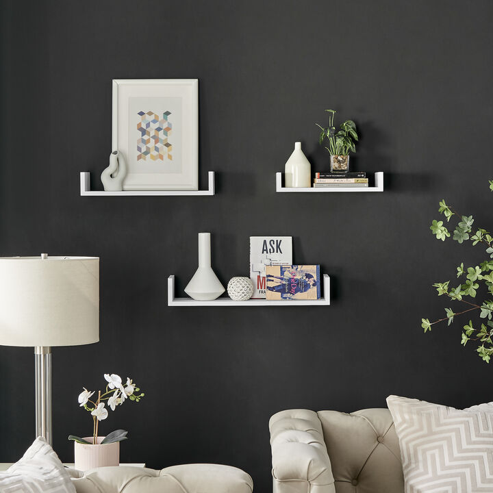 Aalto U-Shaped Floating Wall Shelves - Set of 3 Sizes