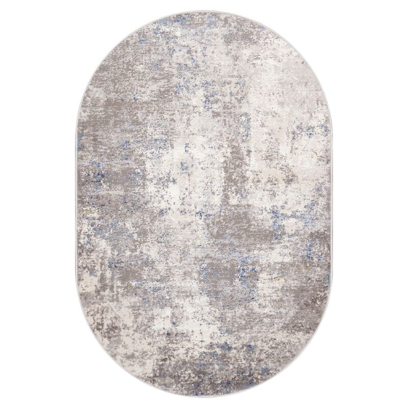 Pasargad Home Turkish Stella Design Beige Oval Rug- 3' 0'' X 5' 0''