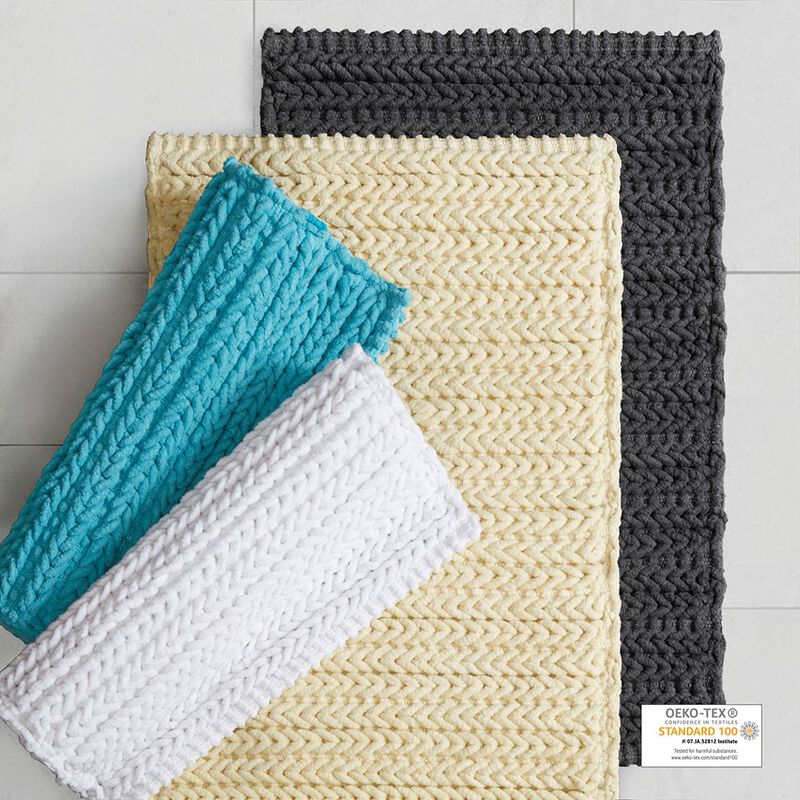 Gracie Mills Minnie Solid Cotton Chenille Chain Stitch Rug - 17x24"