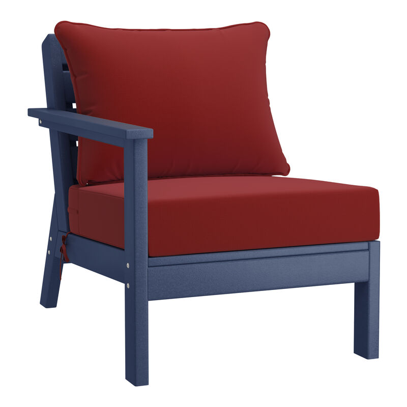 WestinTrends Outdoor Patio HDPE Loveseat Sofa with Patio Cushions