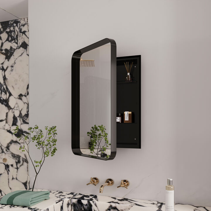 Wall-Mounted Medicine Cabinet with Mirror and Storage Shelves