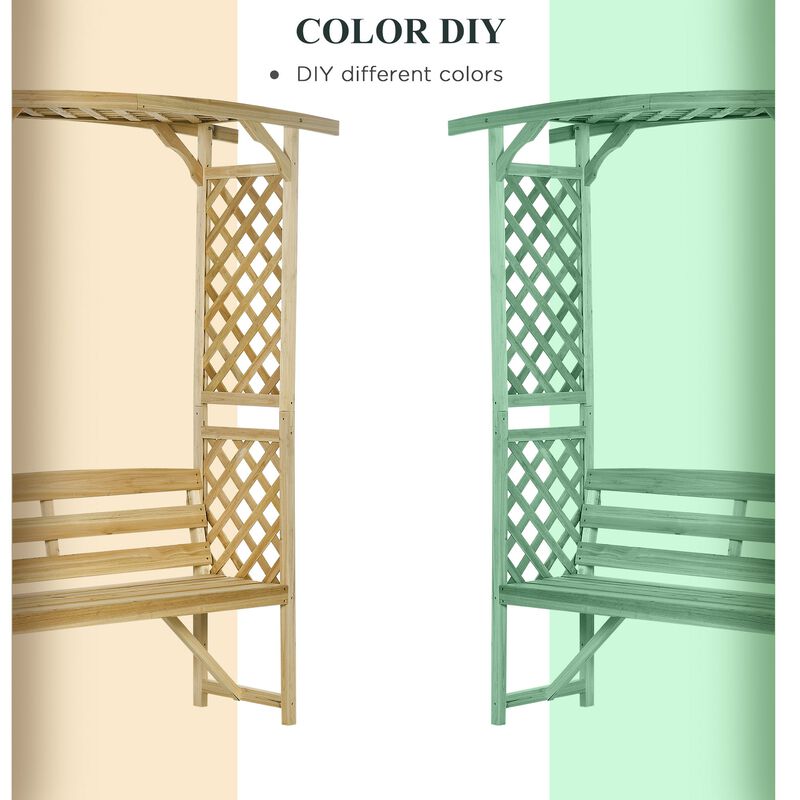 Natural Patio Seating: Wooden Garden Bench for Vines & Climbing Plants