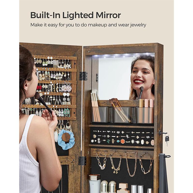 Standing LED Jewelry Cabinet for Stylish and Illuminated Storage