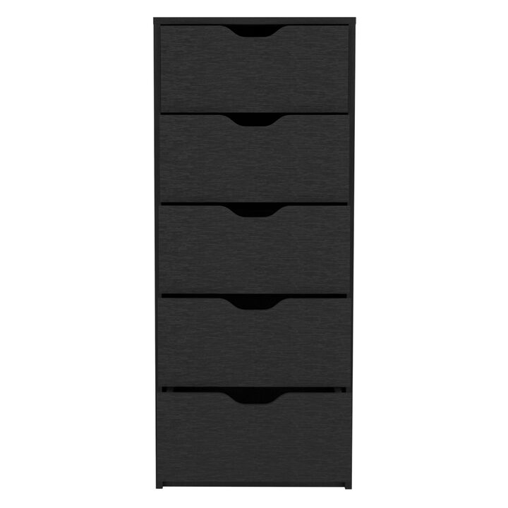 DEPOT E-SHOP Houma 5 Drawers Narrow Dresser, Slim Storage Chest of Drawers