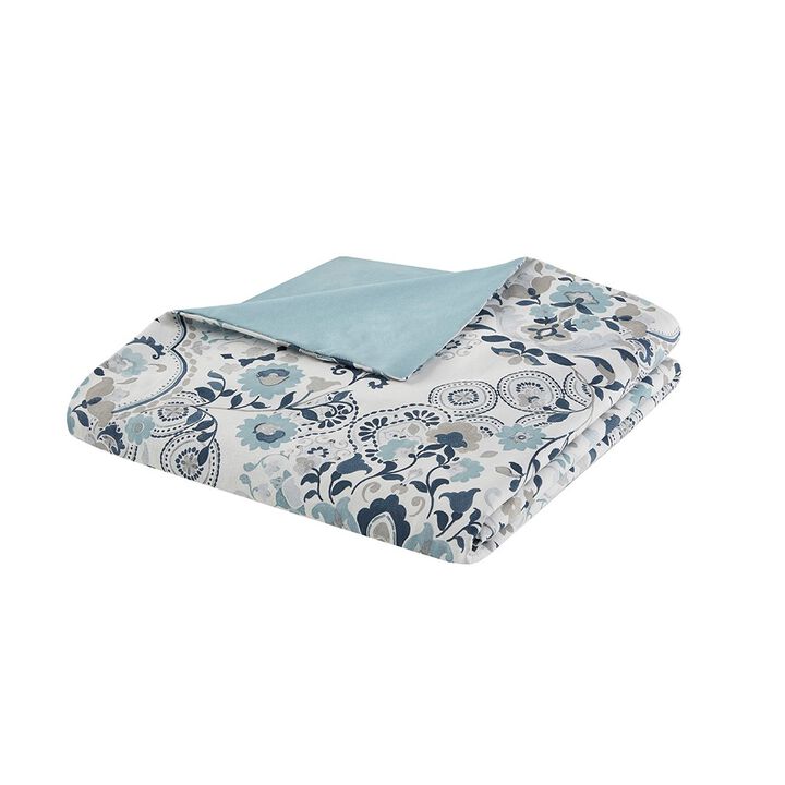 Gracie Mills Candice 3 Piece Floral Printed Cotton Duvet Cover Set