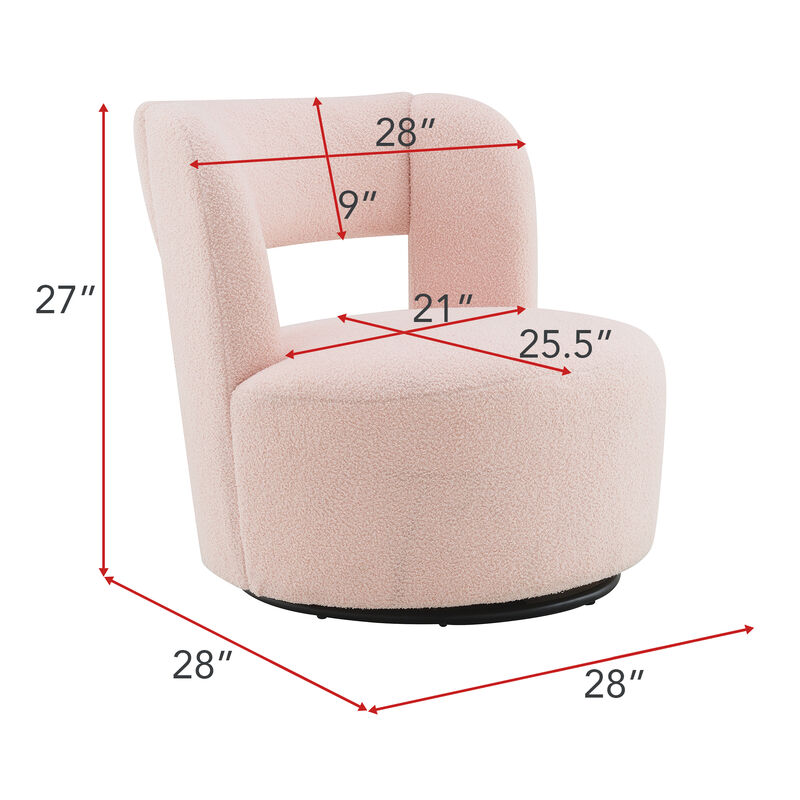 Merax Soft Teddy Fabric Swivel Barrel Chair