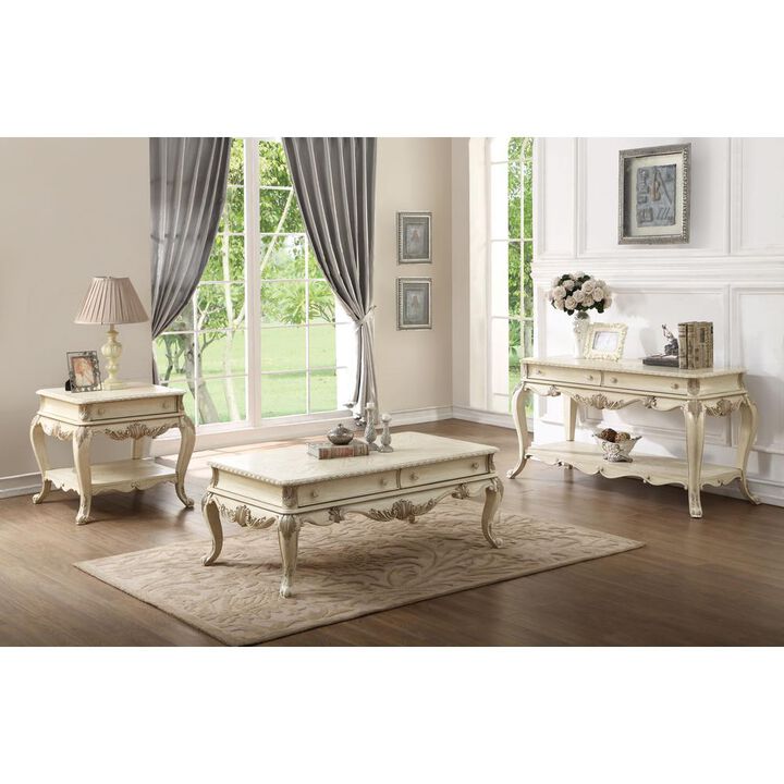 Acme Furniture Coffee Table, Antique White 86020