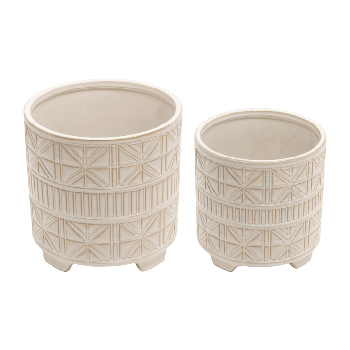Abstract Footed Planter Set