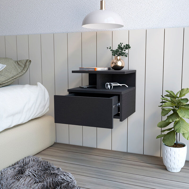 Nightstand Floating Flopini, Bedroom, Black