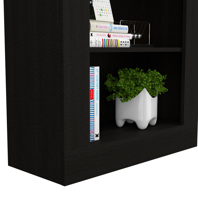 DEPOT E-SHOP Poros Bookcase with Vertical Design and 5 Storage Shelves, Black