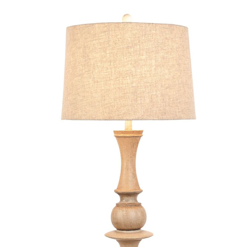 Lux Lighting Emma 63 polyresin distressed beige floor lamp, 1 pack