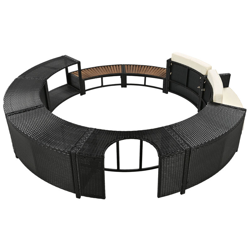 Merax Spa Frame Patio Rattan Sofa Set