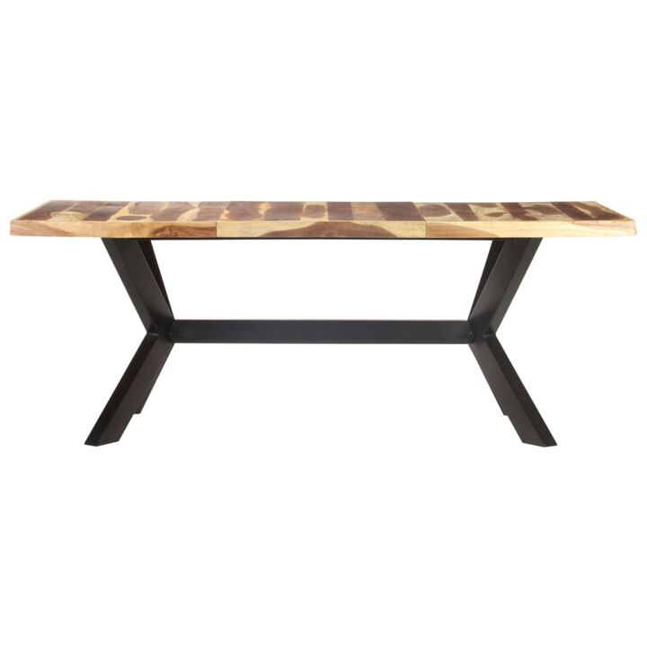 vidaXL Dining Table 78.7"x39.4"x29.5" Solid Wood with Sheesham Finish