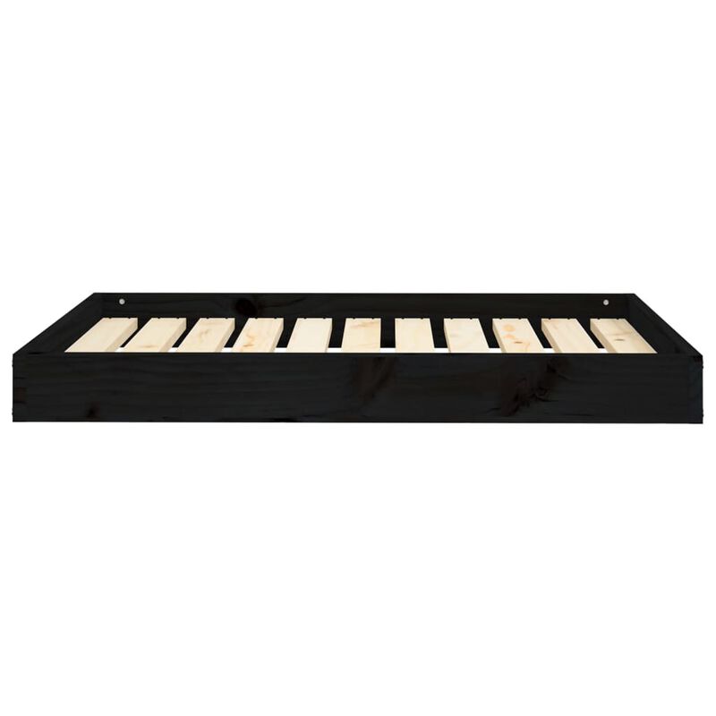 Dog Bed Black 36"x25.2"x3.5" Solid Wood Pine