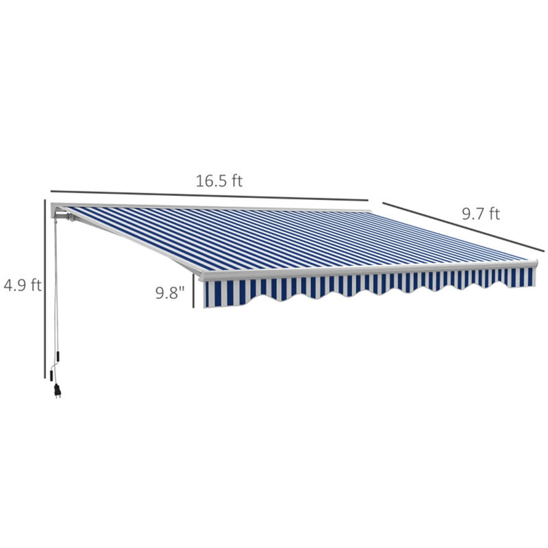 Motorized Patio Awning, Waterproof & UV-Resistant Retractable Canopy for Outdoor Shade