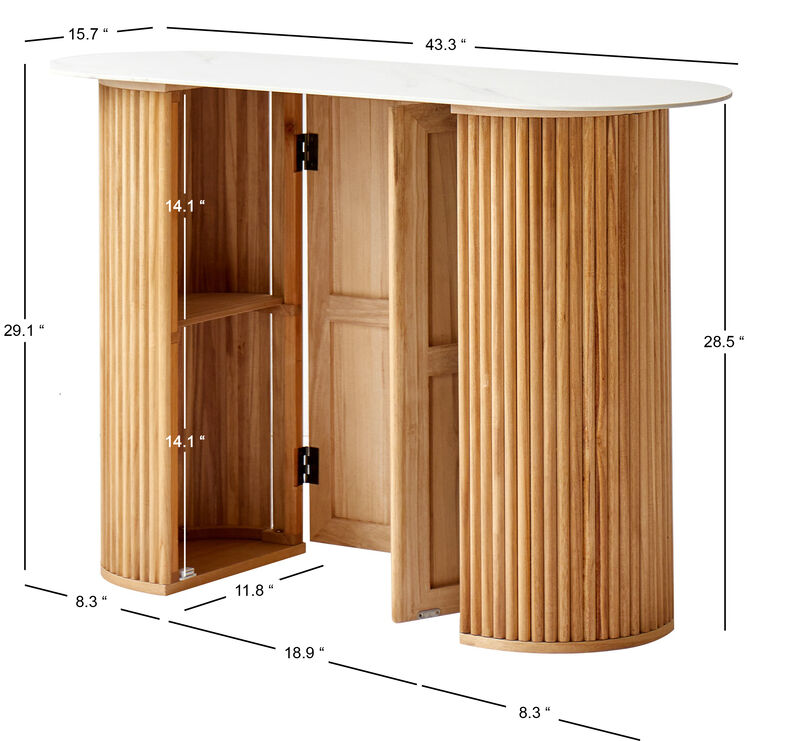 Scandinavian Wooden Console Table with Storage