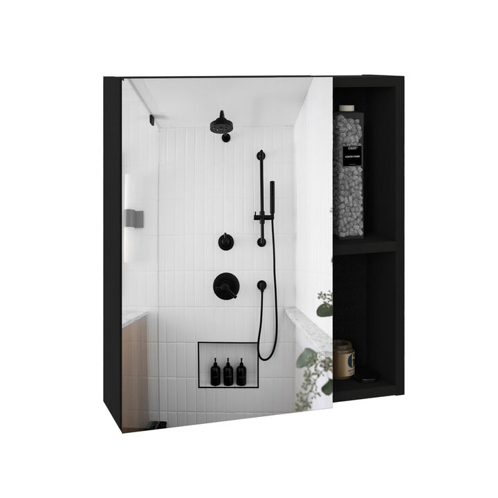 DEPOT E-SHOP Andes Medicine Single Door Cabinet With Mirror, Five Interior Shelves, White
