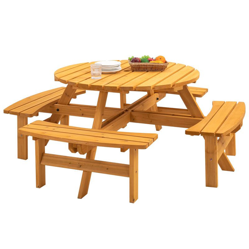 8-Person Picnic Table Large Outdoor Dining Table for Patio, Backyard & Garden