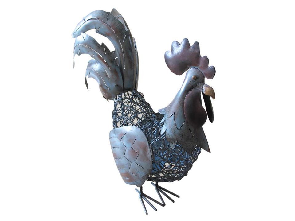 Antique Rooster Iron Lantern Large