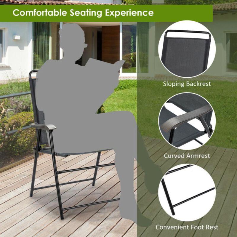 Hivvago 4 Pieces Portable Outdoor Folding Chair with Armrest