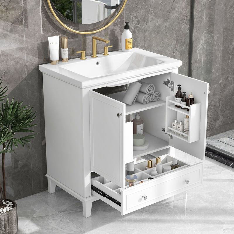 Bathroom Vanity with Sink Combo Multi-Functional Cabinet with Doors & Drawer for Stylish Storage
