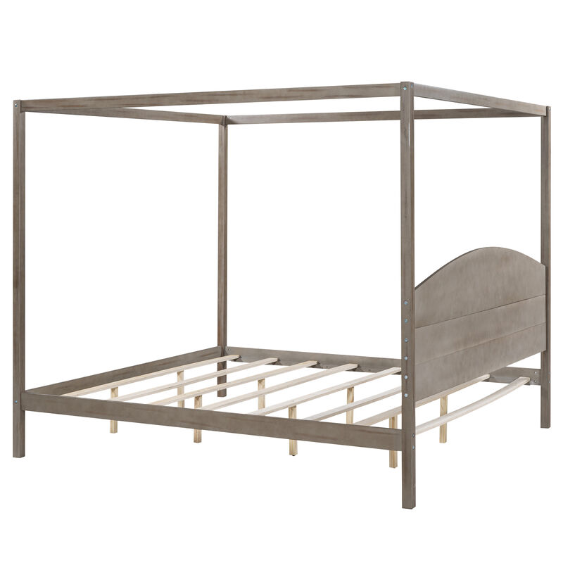 Merax Canopy Platform Bed with Headboard