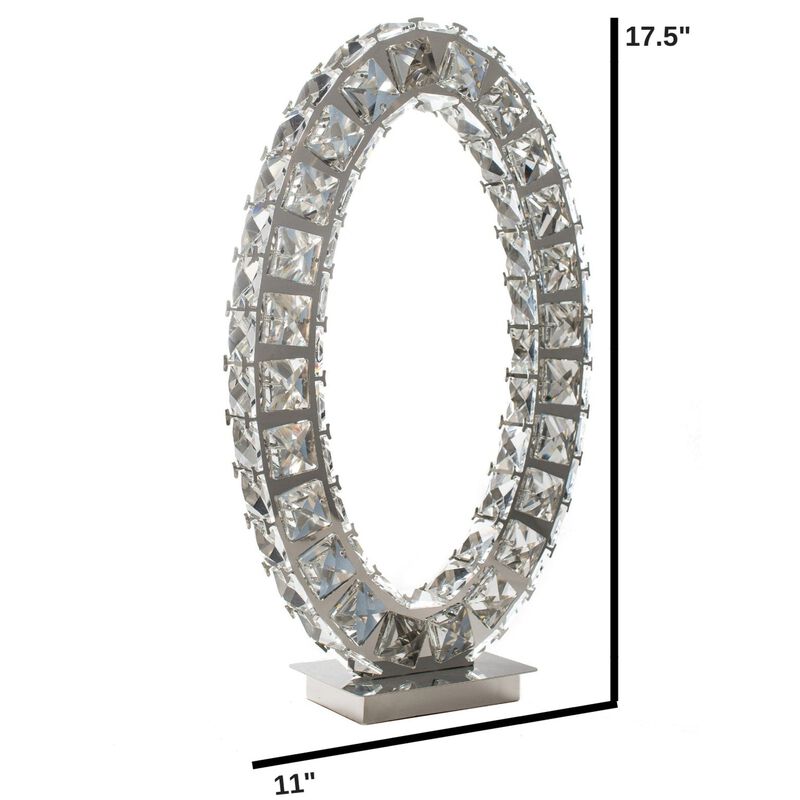 Extravaganza Table Lamp Chrome Metal and Crystal Dimmable Integrated LED