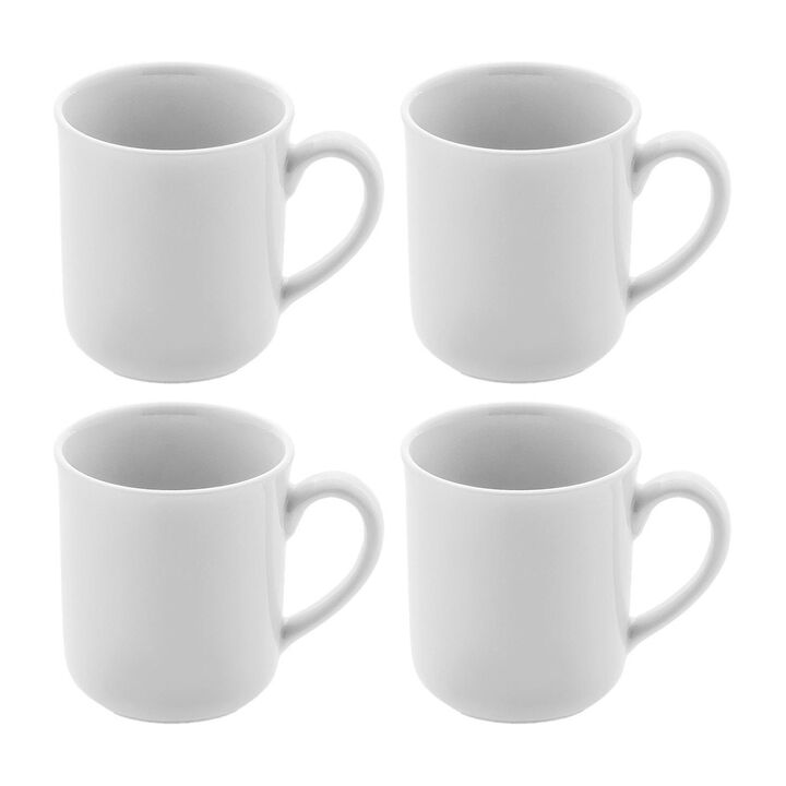 Porcelain Delta-Coupe dia.3.25" h:3.5" 10 oz. Round White Porcelain Mug (Set of 4)