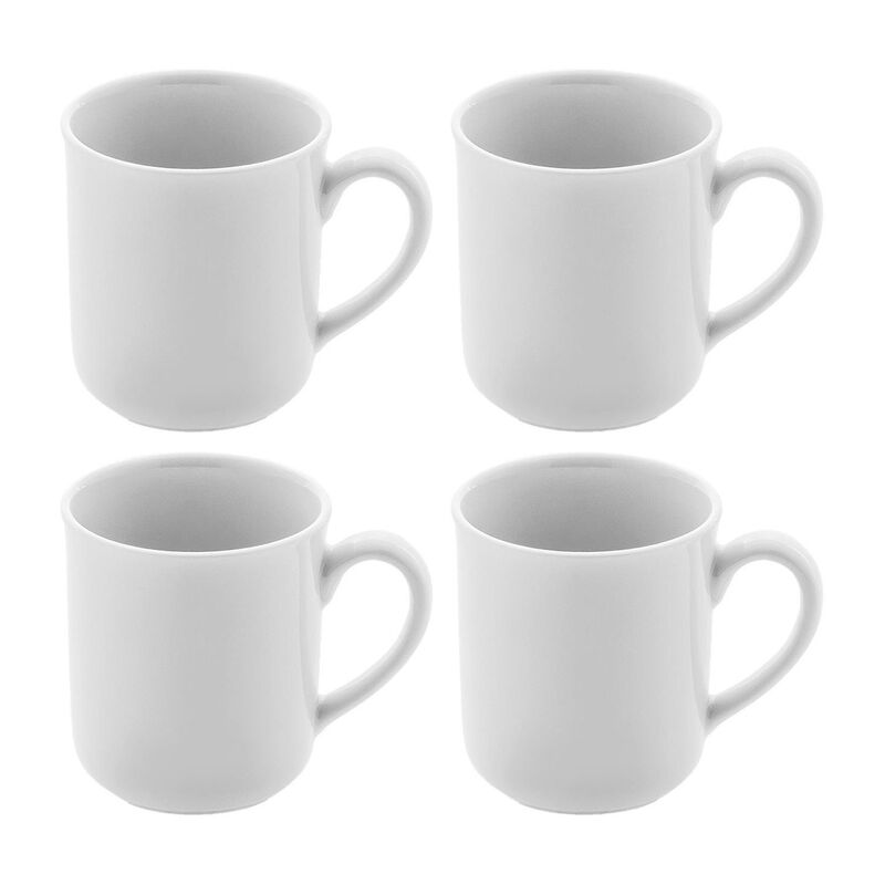 Porcelain Delta-Coupe dia.3.25" h:3.5" 10 oz. Round White Porcelain Mug (Set of 4)