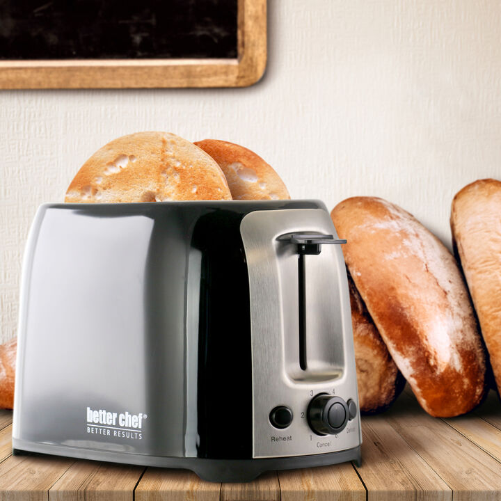 Better Chef Cool Touch Wide-Slot Toaster- Black