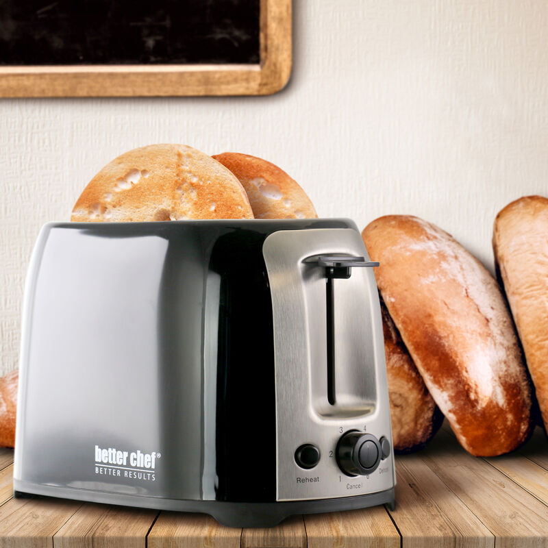 Better Chef Cool Touch Wide-Slot Toaster- Black