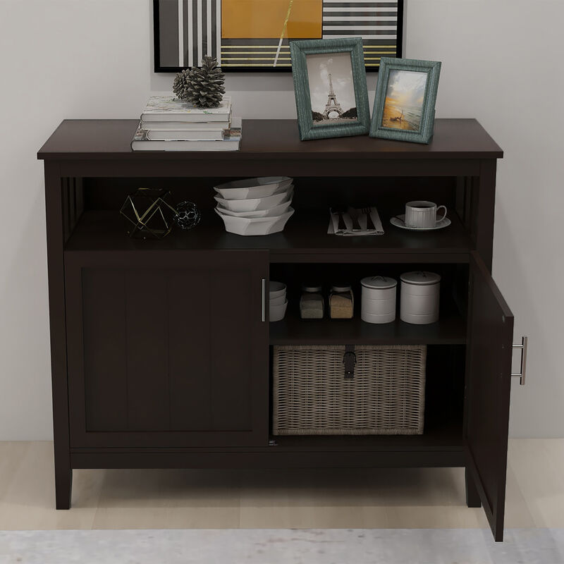 Wood 39.96 in. Sideboard with 2-Door and 1-Shelf