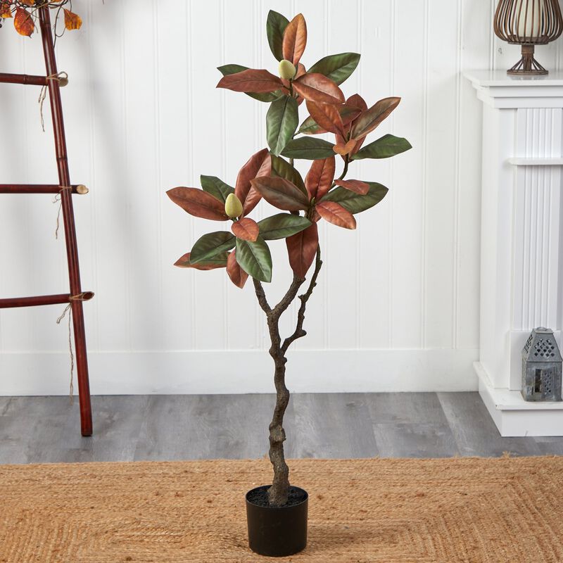 Hivvago 4 Feet Fall Magnolia Artificial Tree