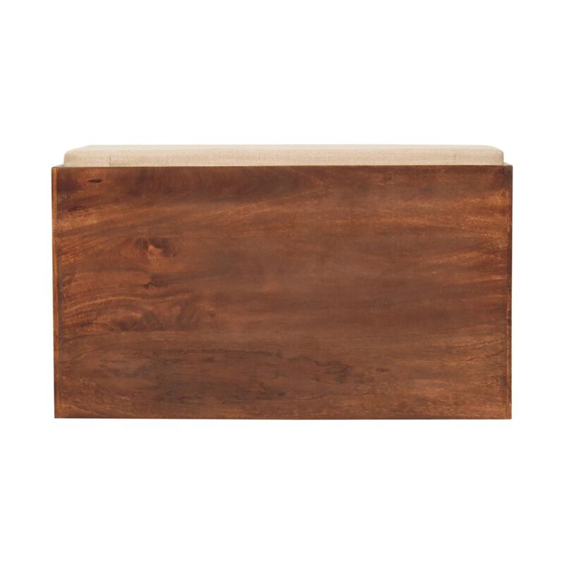 Artisan Furniture Solid Wood California Walnut & Mud Linen Pull out Shoe Bench