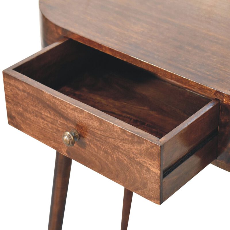 Artisan Furniture Solid Wood Honey Caramel Rounded Small Console Table