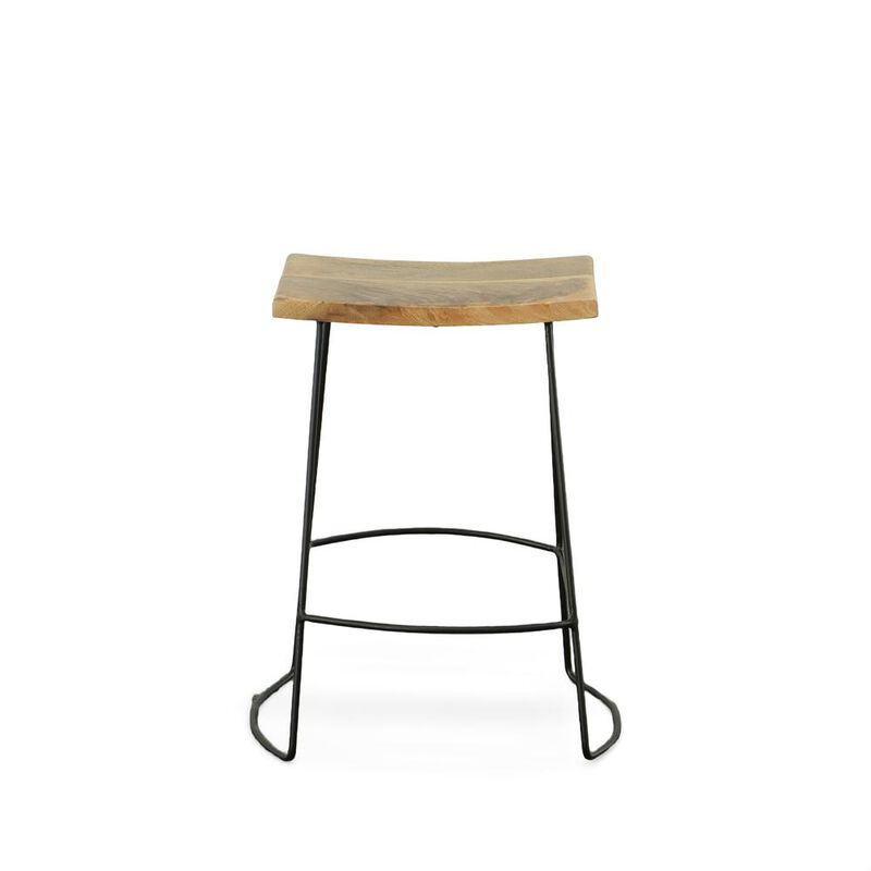 Carolina Living Reece 25 Saddle Seat Counter Stool - Set of 2 - Natural/Black