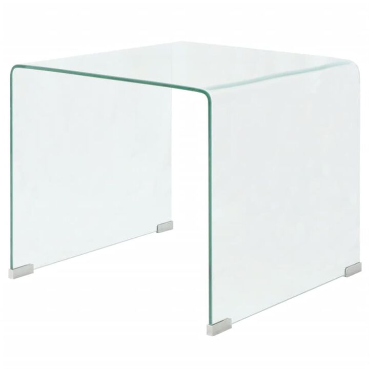 vidaXL Coffee Table Tempered Glass 19.5"x19.7"x17.7" Clear