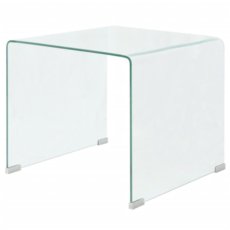 vidaXL Coffee Table Tempered Glass 19.5"x19.7"x17.7" Clear