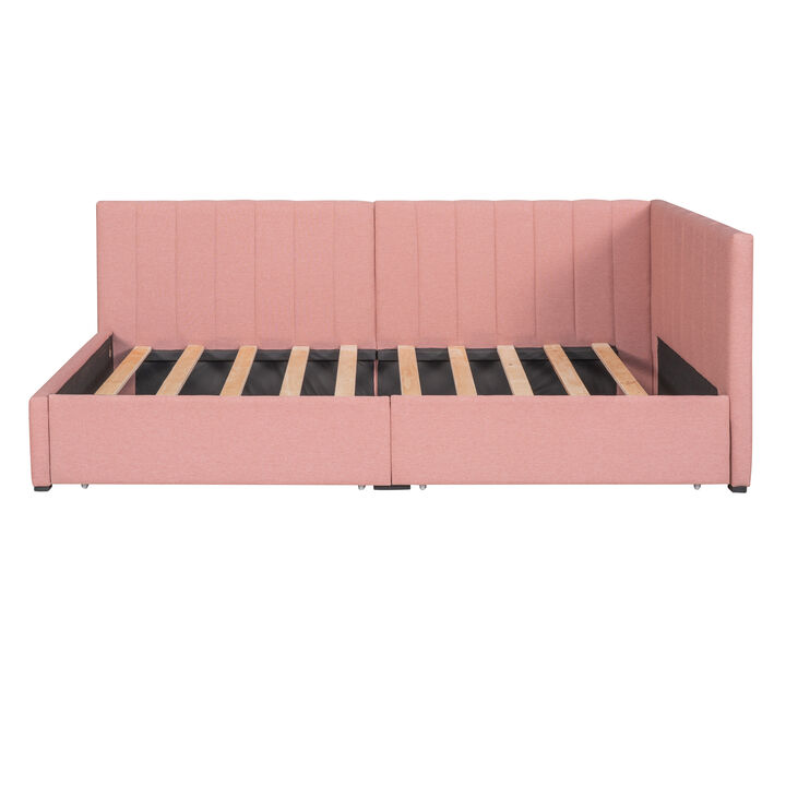 Upholstered Daybed with 2 Storage Drawers
