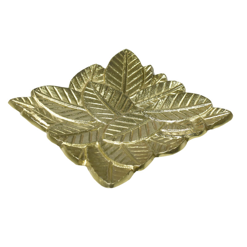 Handmade Decorative Bronze Color Coated 6.88 x 6.88 x 0.78 Inches Aluminium Tray 043AB BBH Home's