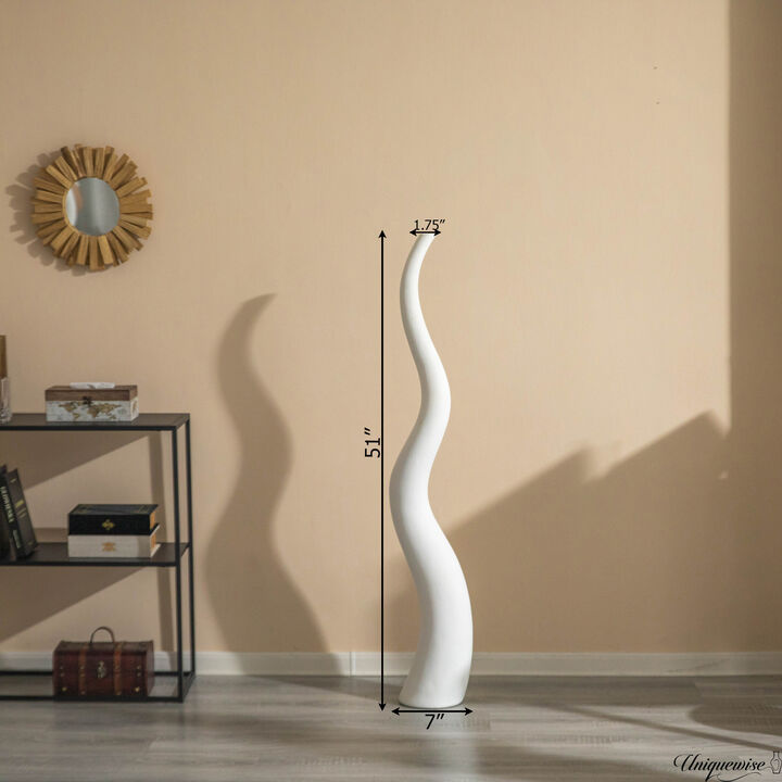 51" Tall Animal Horn Shape Floor Vase