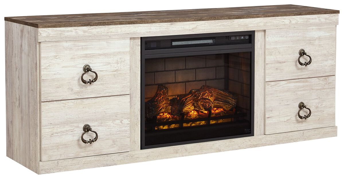 Willowton 4-Piece Entertainment Center with Electric Fireplace
