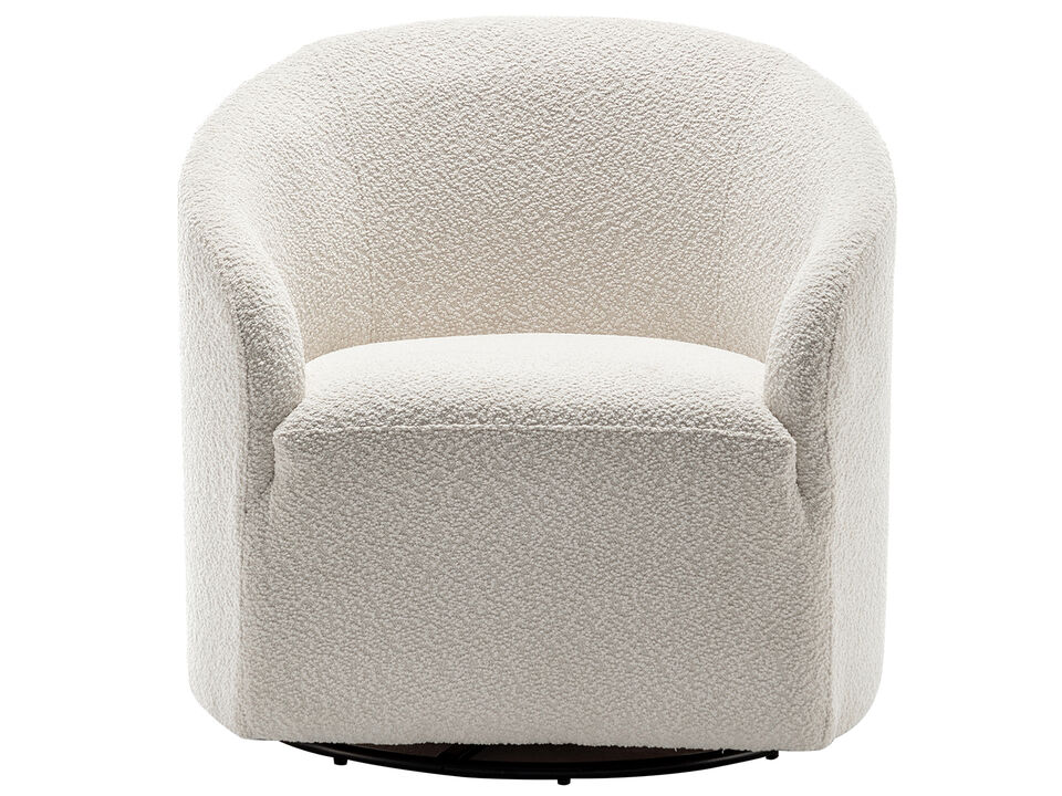 Ashlie Boucle Upholstered Swivel Barrel Armchair