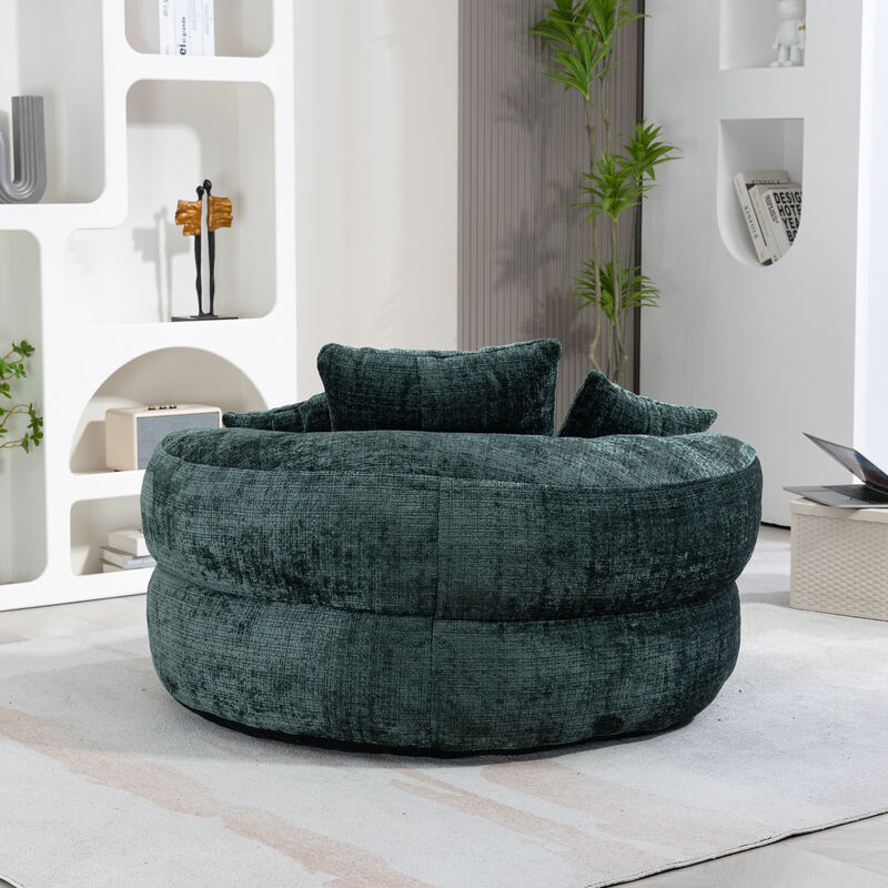 Merax Single Gaming Sofa Bean Bag Chenille Chair Couch with 3 Pillows