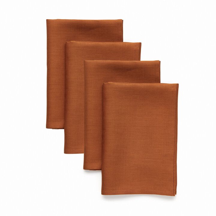 Solino Home 100% Pure Linen Dinner Napkins 20 x 20 Inch Set of 4 | Fete