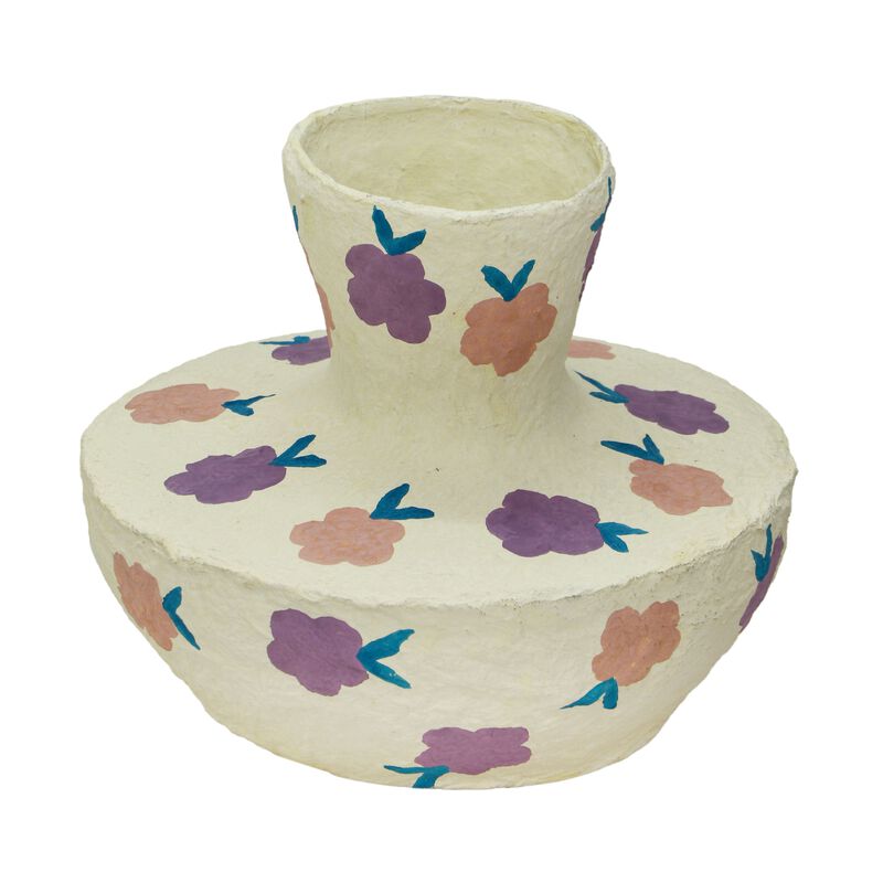Cotton Mache Vase in Lisbon Tile
