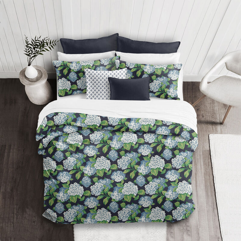 6ix Tailors Fine Linens Midnight Garden Navy Coverlet Set