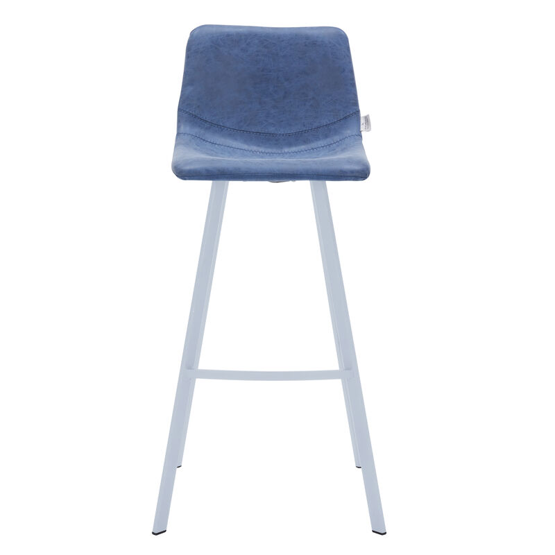 LeisureMod Elland Bar Stool – Modern White Base with Comfortable Padded Seat – Set of 2, Stylish and Durable