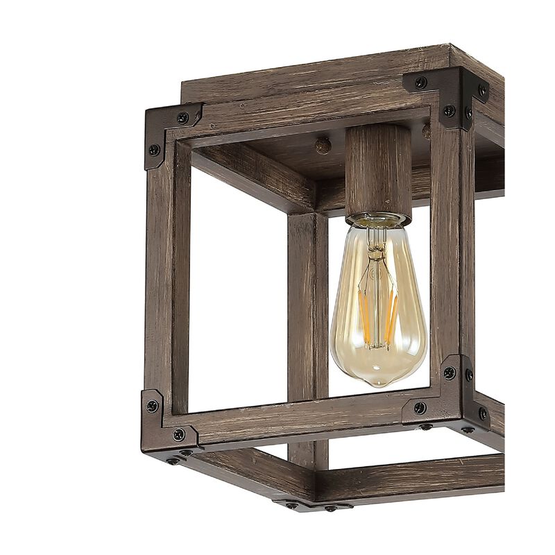 Magnolia Iron Rustic Farmhouse LED Flush Mount